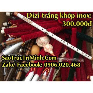 Sáo Dizi trắng khớp inox || Shop Cao Trí Minh