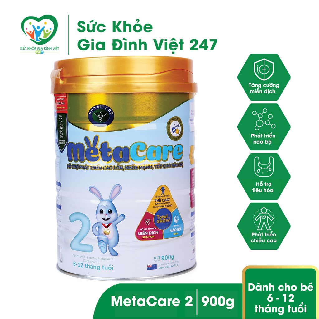 Sữa Meta Care 2 - 900G - Tăng cường miễn dịch, bổ sung dinh dưỡng cho trẻ