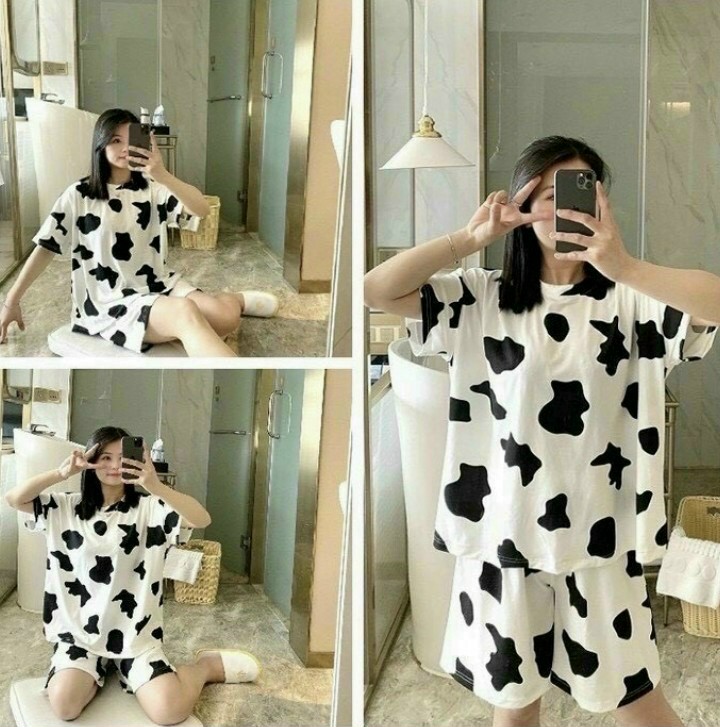 Set Bộ Bò Sữa😛CÁ TÍNH😛From Rộng Unisex , Đồ Bộ Mặc Nhà Tay Lỡ Freesize, Nam Nữ Chất Lượng