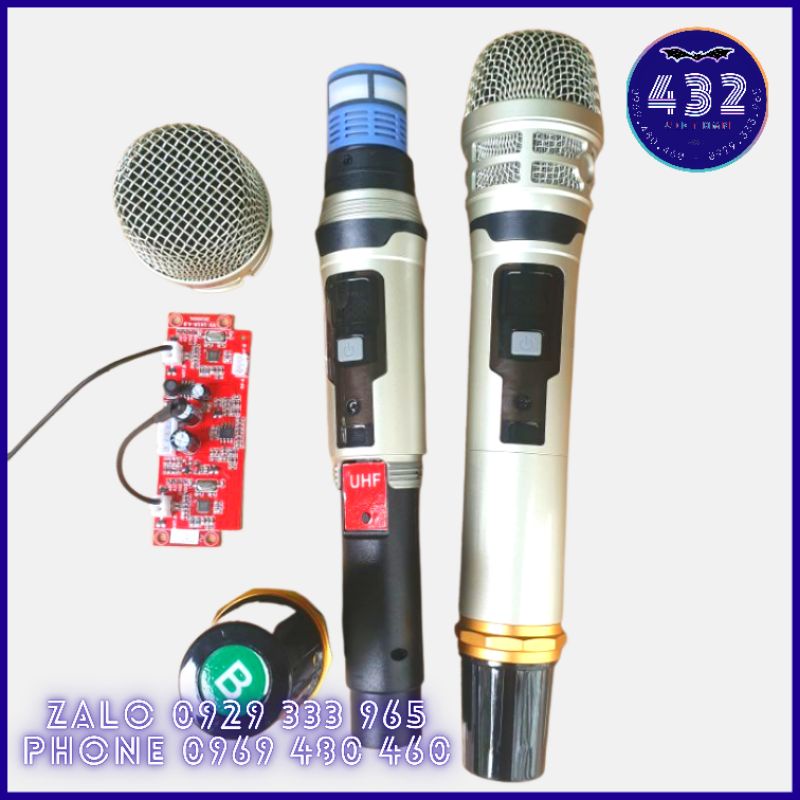 [Mã ELHACE giảm 4% đơn 300K] Micro UHF Kim Loại Cao Cấp Cho Loa Kéo UGX 21 Bản Độ Củ Mic Đầu Mic Xịn (1 Cặp)