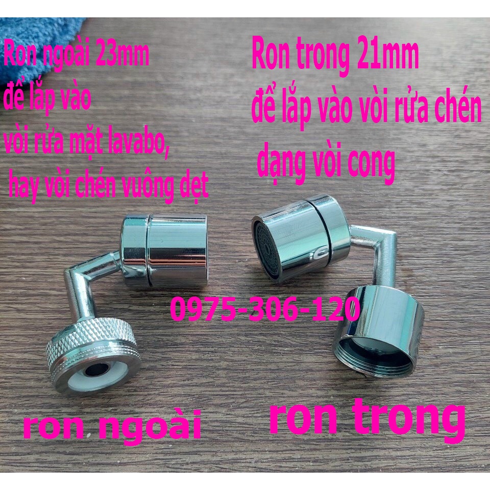 [LOẠI 1] Đầu Nối Vòi Nước Thông Minh - Đầu Nối vòi rửa chén vòi rửa mặt xoay 720 độ,chất liệu đồng thau mạ crom