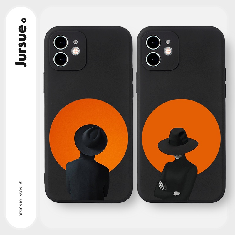 Ốp lưng JURSUE hoạt hình cặp đôi dễ thương đẹp độc lạ cho iPhone 13 12 11 Pro Max SE 2020 X XR XS 8 7 6S 6 Plus Y1993