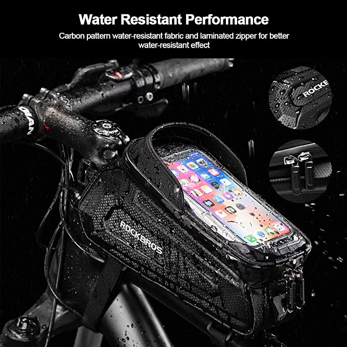 Rockbros Túi Đựng Điện Thoại Màn Hình Cảm Ứng Chống Thấm Nước 6.0 / 6.5 / 6.8 Inch Gắn Khung Trước Xe Đạp