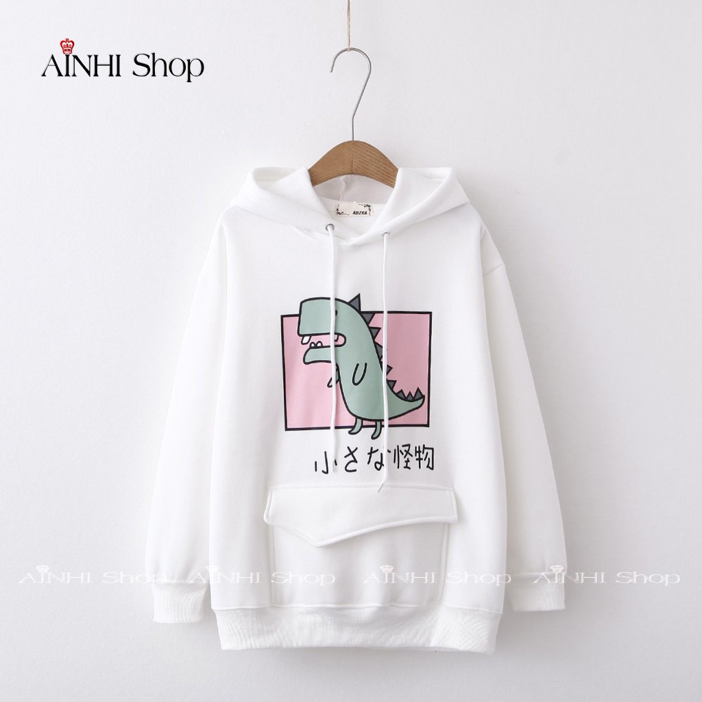 Áo Hoodie Nữ ❤️Freeship❤️ Áo Khoác Hoodie (Hình Khủng Long Cute) Vải Nỉ Nhiều Màu - Áo Hoodie Freesize Dưới 60kg | BigBuy360 - bigbuy360.vn