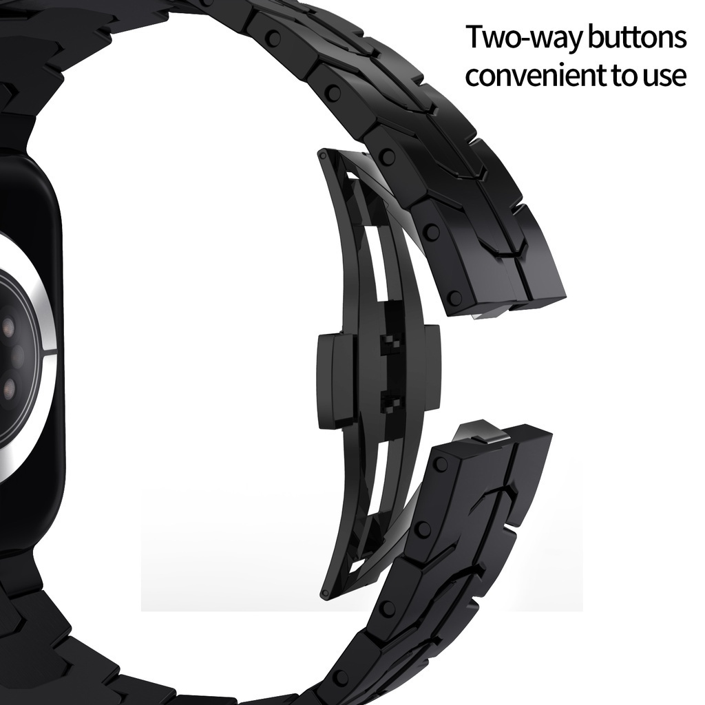 Dây đeo JANSIN kiểu Iron Man thích hợp cho Apple Watch 7 45mm 41mm 44mm 42mm 38mm 40mm Iwatch Series 7 6 Se 5 4 3