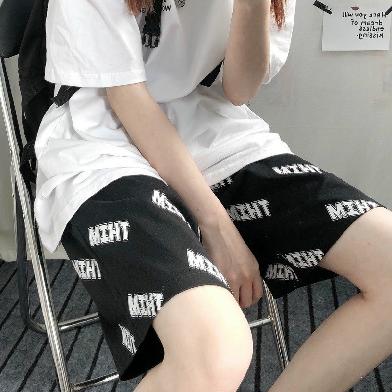 Quần short đùi bazic chữ chéo THIM chất thể thao dầy mịn không xù nhà Zenone phù hợp mặc đi chơi ở nhà