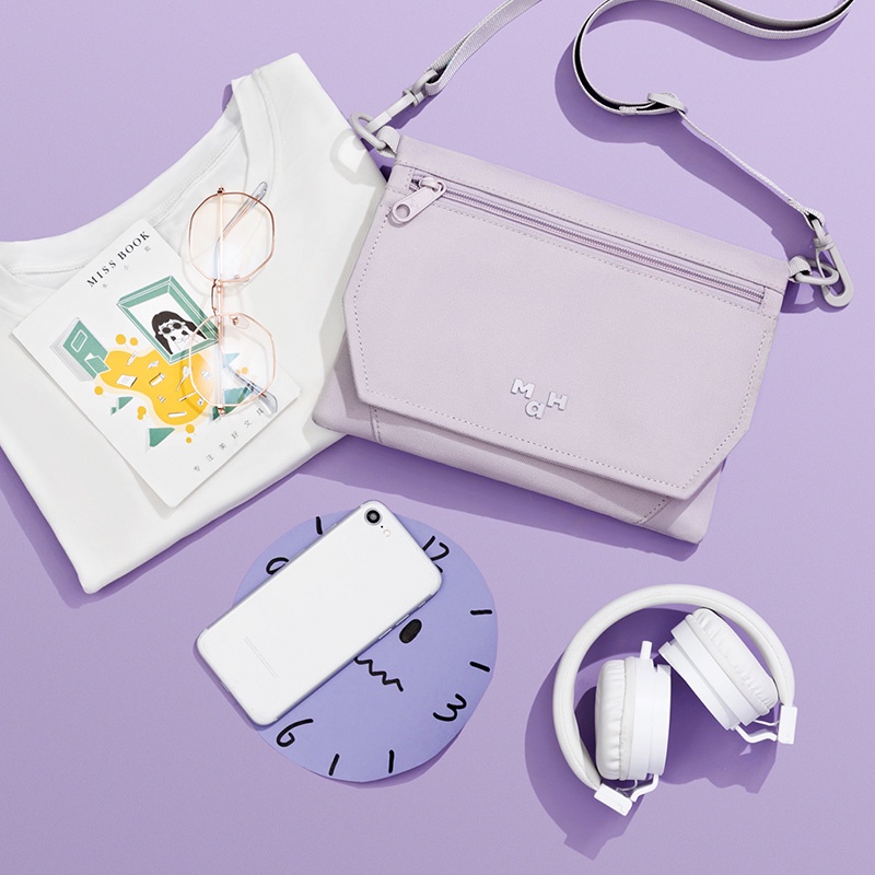 Túi đeo vai MAH màu trơn phong cách cổ điển xinh xắn thời trang