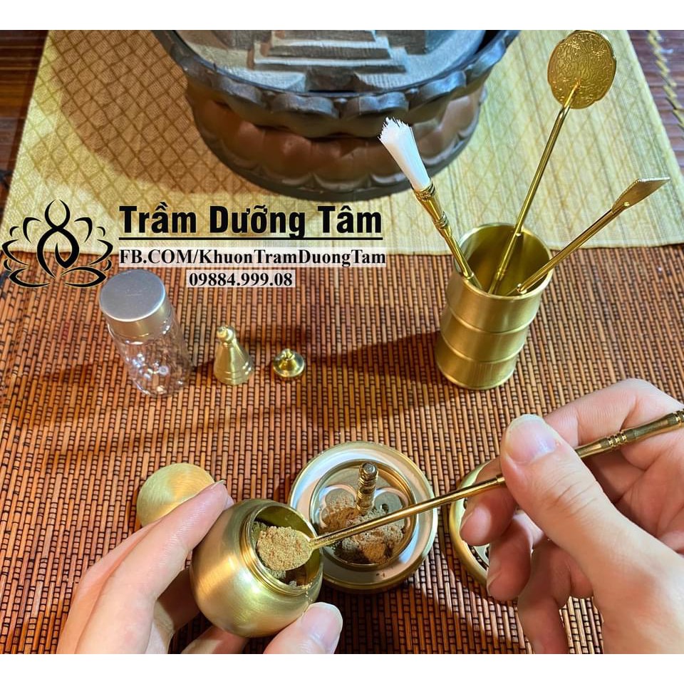 Bộ Dụng Cụ Đốt Trầm Full - Trầm Dưỡng Tâm - Xông Trầm - Tạo Hình Khuôn Đốt Trầm - Hộp gỗ sang trọng, chất lượng cao cấp. | BigBuy360 - bigbuy360.vn