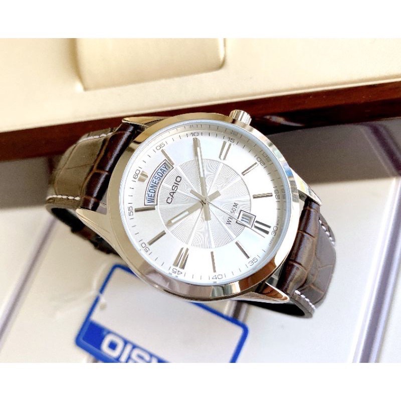 Đồng hồ nam dây da Casio chính hãng Anh Khuê MTP-1381L-7AVDF