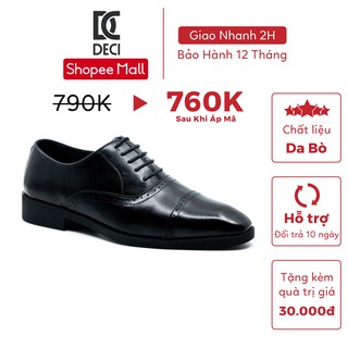Giày da tây nam công sở đế cao su DECI DB24 đen