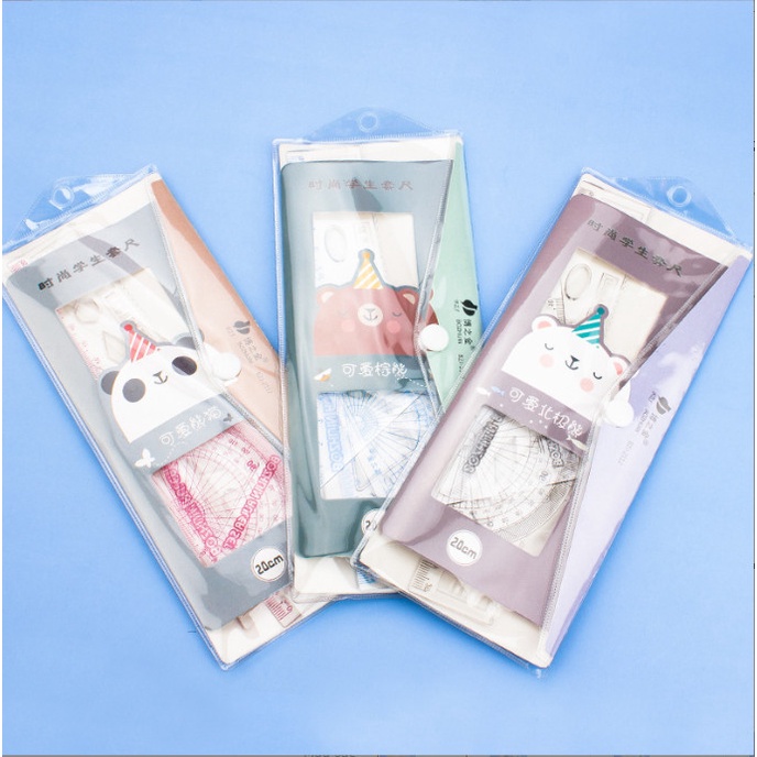 Bộ eke học tập nhựa cao cấp hình khủng long dễ thương BAG U EKEKHUNGLONG14