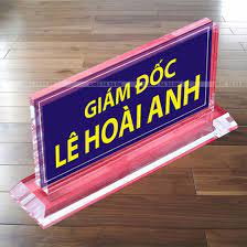 Biển chức danh để bàn, mica, 120x240mm ,đẹp bền