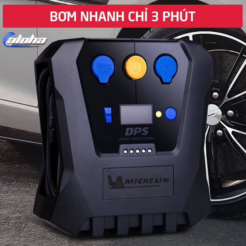 Máy bơm bánh xe tự ngắt Michelin 4398ML 12266,máy bơm lốp xe hơi tự động, máy bơm tự lốp ô tô,thích hợp bơm xe máy, ô tô