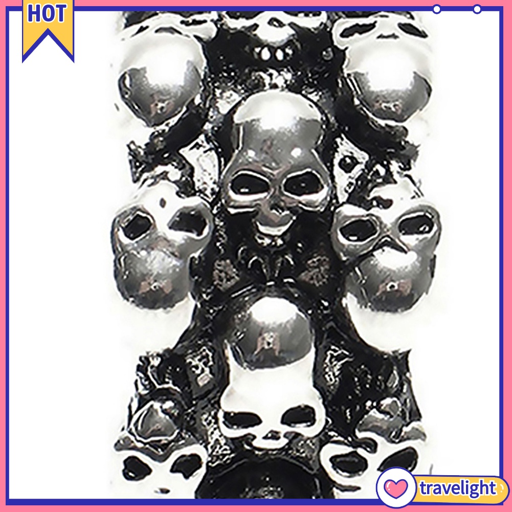 (Travelight) 1 nhẫn đeo khớp ngón tay bằng thép không gỉ hình đầu lâu phong cách gothic cho nam