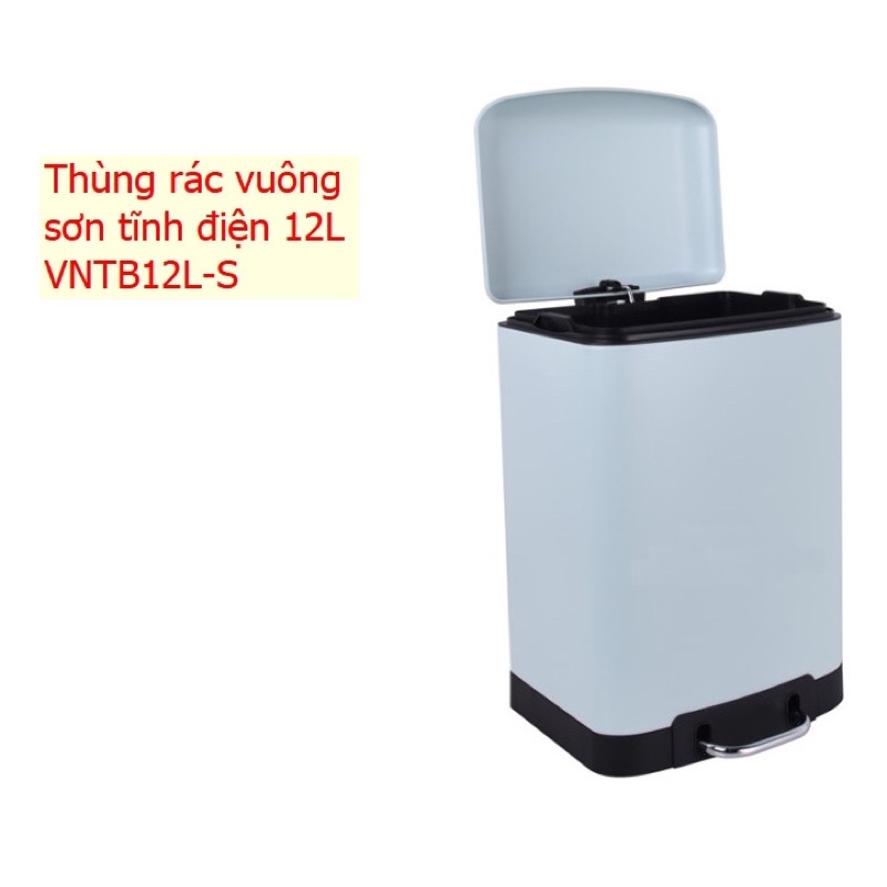 Thùng Rác Đạp Chân VINAMOP 12L Sơn Tĩnh Điện-Hình Vuông