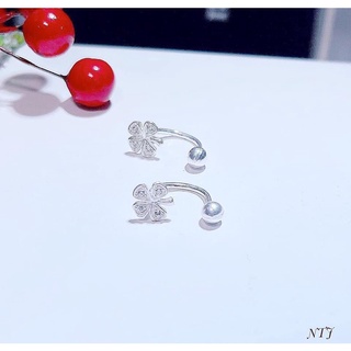 Bông tai bạc chốt xoáy