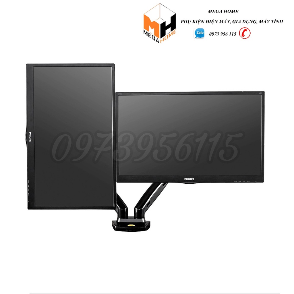 Giá treo màn hình máy tính kép, khung treo màn hình đa năng NB F160 dùng cho màn hình 17-27inch