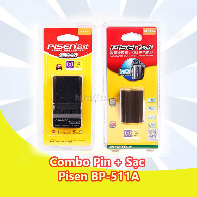 Pin, Sạc BP-511 BP-511A PI SEN cho máy ảnh Canon 50D, 40D, 30D, 20D, 5D