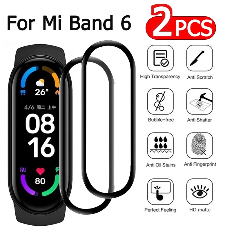 Phim cường lực dẻo bảo vệ màn hình cho Xiaomi Mi Band 6 5 2/1 cái 3D tiện dụng