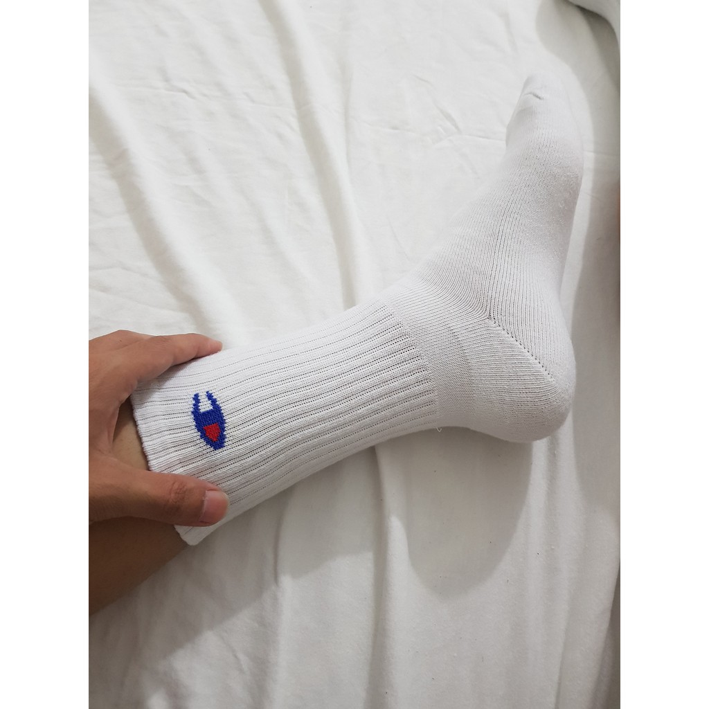 Tất thể thao cao cổ Champion trắng - Free ship + Quà tặng Loved socks by TatsTats.vn