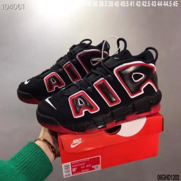 [Sale 3/3]Giày nam nữ Nike Air More Uptempo 96 black red -p13 ,