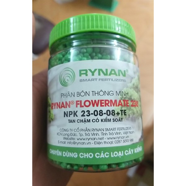 Rynan Phân Bón Thông Minh Cho Cây Kiểng FLOWERMATE 230 NPK 23-08-08+TE hủ 150g