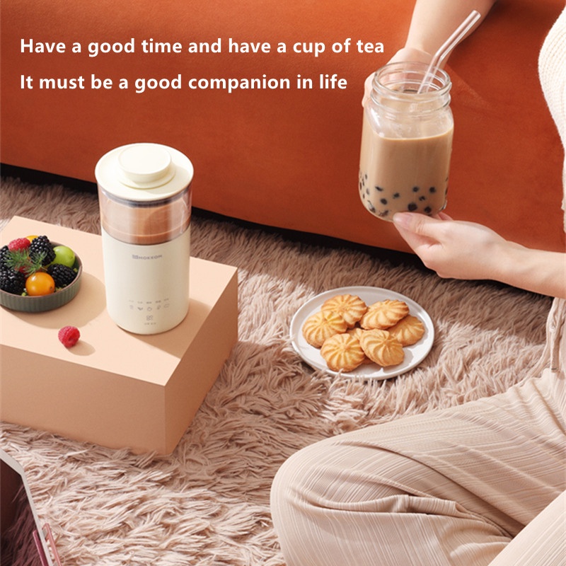 Máy Làm Trà Sữa Mokkom Milk Frother Machine Portable Multifunction Milk Tea Maker Coffee Mixing Mug Electric Self Stirring Cup Heater