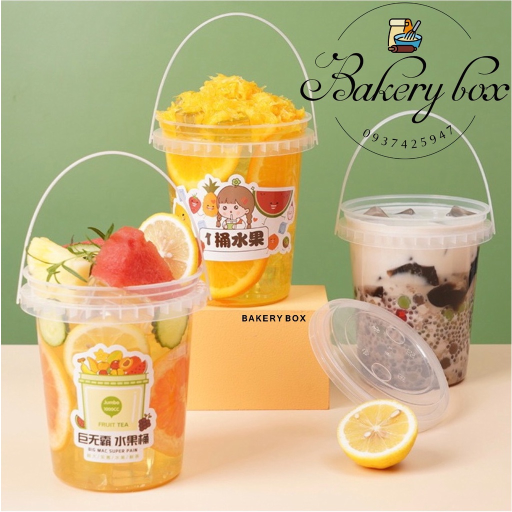 50 Xô Nhựa Trong Có Quai Xách Đựng Trà Sữa, Trà Trái Cây, Chè, Bánh Lạnh (700ml)