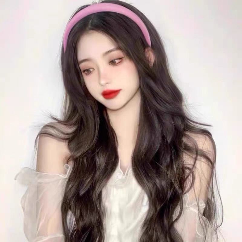 Tóc Giả Dài Xoăn Nhẹ Nhuộm Màu Vàng Nhạt Thời Trang Cho Nữ