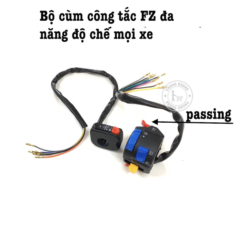 Bộ cùm công tắc Fz trái phải độ chế gắn cho nhiều xe thanh khang 006001810