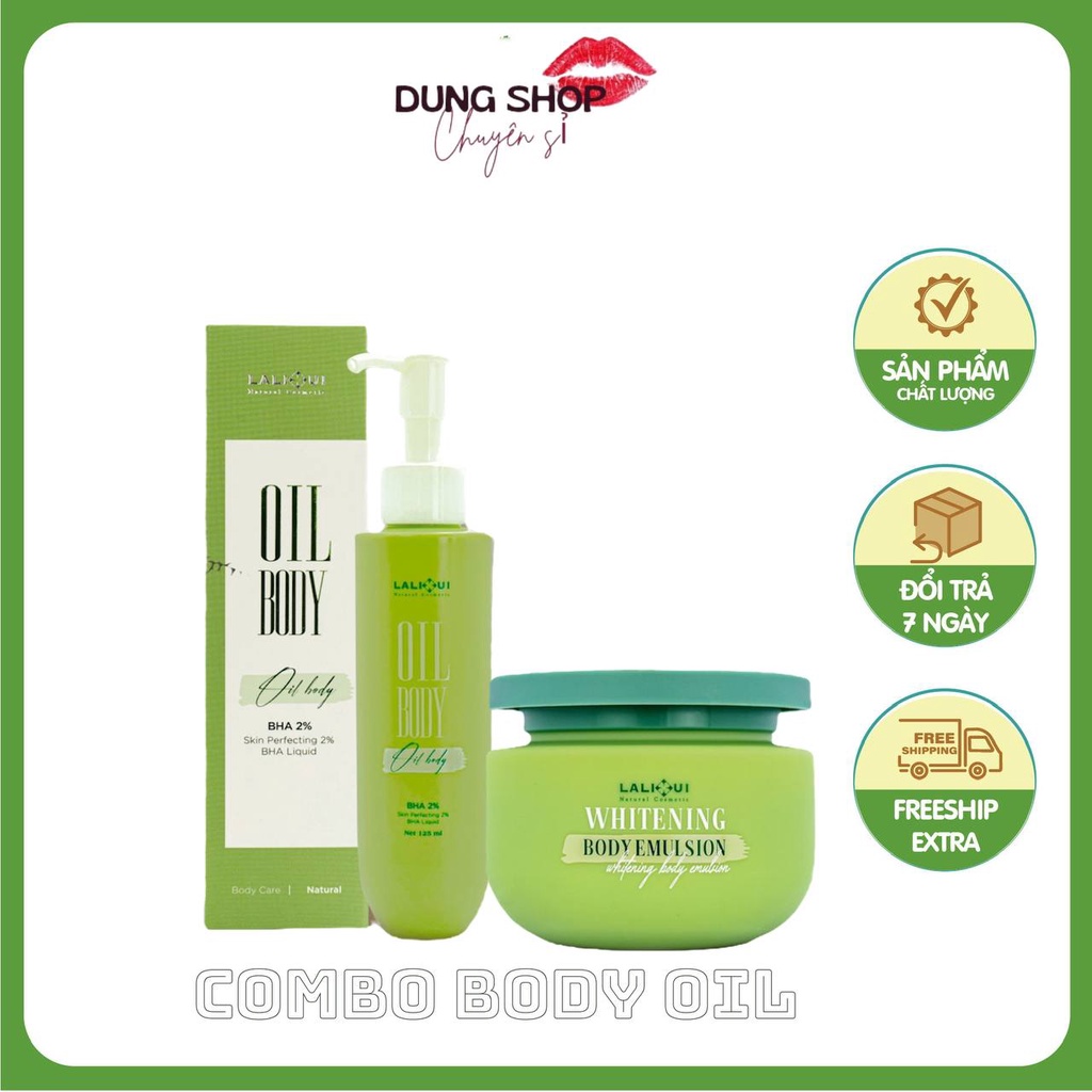 Combo Body Oil Dưỡng Trắng Căng Bóng Chống Nắng Hương Nước Hoa Lalihui