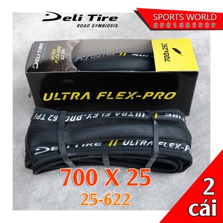 Vỏ Xếp xe đạp 700x25 gai trơn SA-205 DELI-TIRE ULTRA FLEX