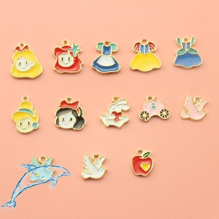 Trang Sức Handmade Tự Làm Chất Liệu Handmade Phụ Kiện Hợp Kim Dầu Nhỏ Giọt Hoạt Hình Công Chúa Series Mặt Dây Chuyền Bông Tai Móc Khóa Mặt Dây Chuyền Tai Pin Vòng Chìa Khóa Mặt Dây Chuyền Chất Liệu Linh Kiện