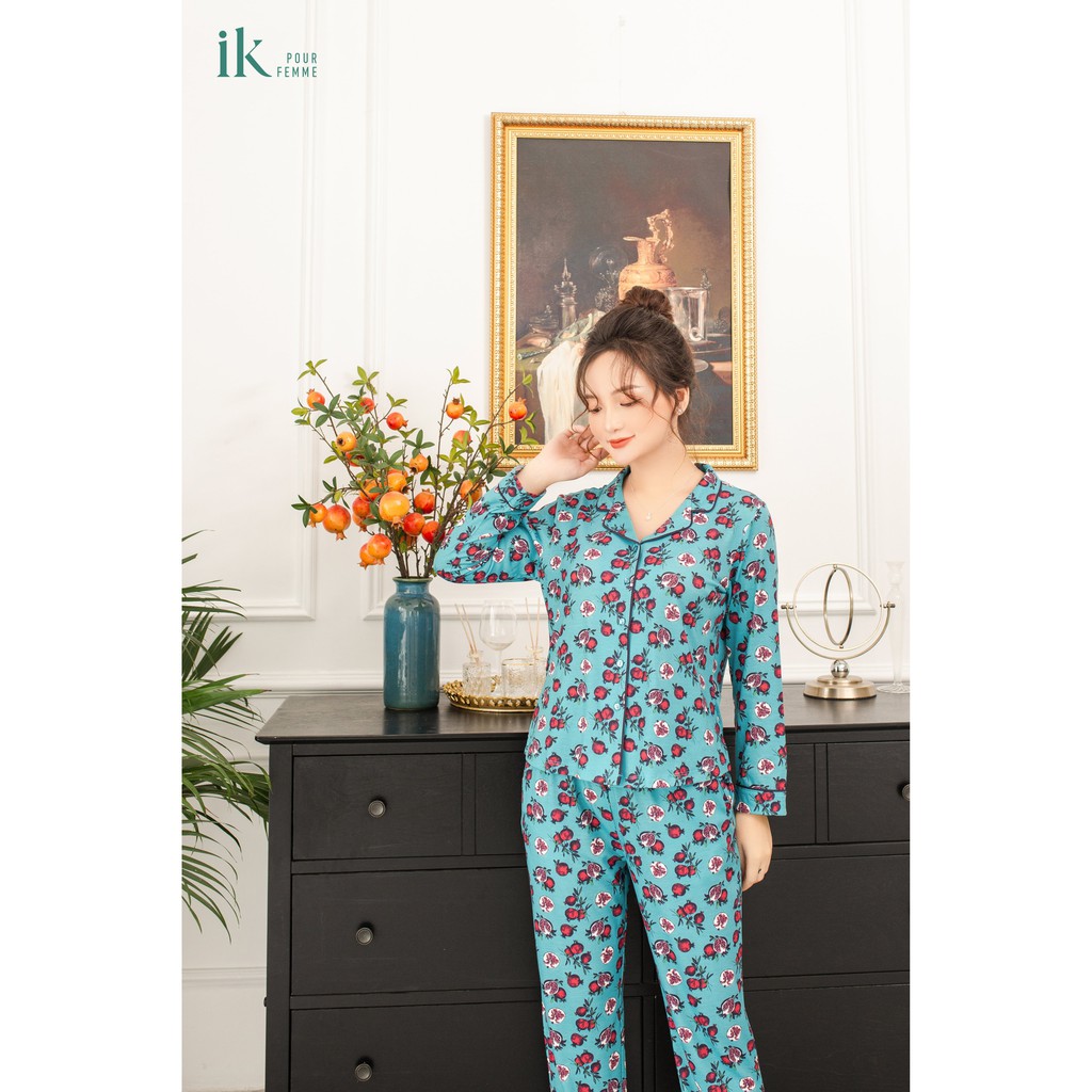 Bộ mặc nhà IK Pijama áo dài tay quần dài cotton 0171 Giá 698.000đ