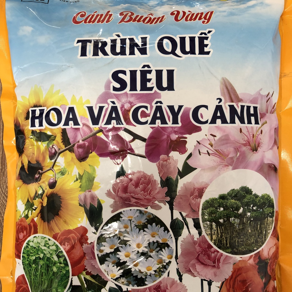 Phân trùn quế Cánh Buồm Vàng 2kg, Giúp xanh lá, đẹp hoa, tạo mùn, giữ ẩm, cải tạo đất, thúc bật mầm hoa, kích thích chồi