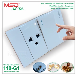 Công tắc đơn - ổ cắm đơn 3p15a - msd-b10 118g1