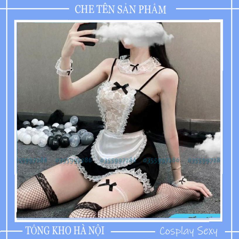 Bộ đồ ngủ cosplay hầu gái sexy [hg001], loại đẹo và loại thường -đầm ngủ cosplay giúp việc chụp ảnh indoor studio TKVN