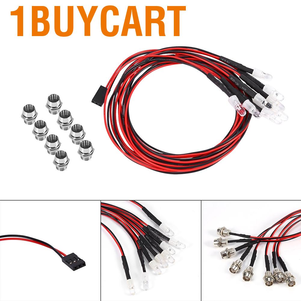 Set đèn 8 LED 4 đỏ trắng làm pha tiện dụng cho xe mô hình 1/10 Crawler