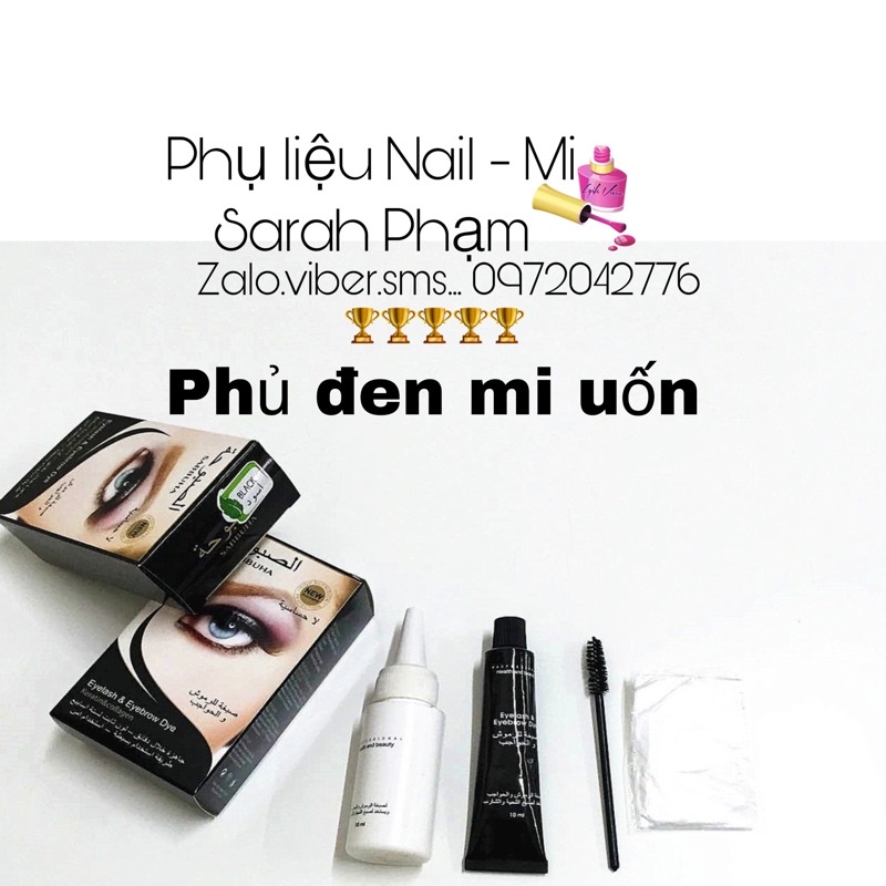 Phủ đen mi uốn( nhuộm mi )