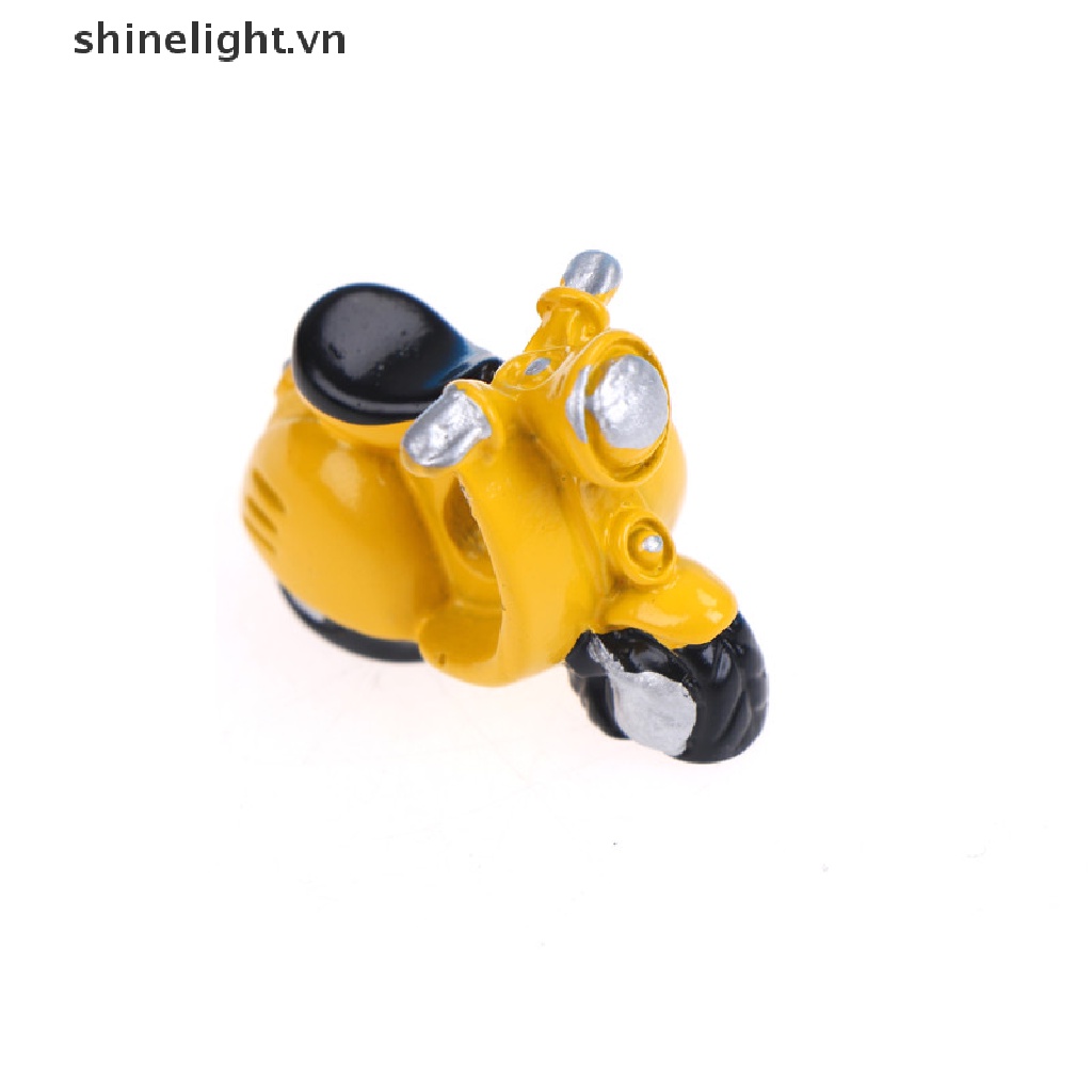 Mô Hình Xe Mô Tô Ba Bánh Mini Trang Trí Tiểu Cảnh Sân Vườn