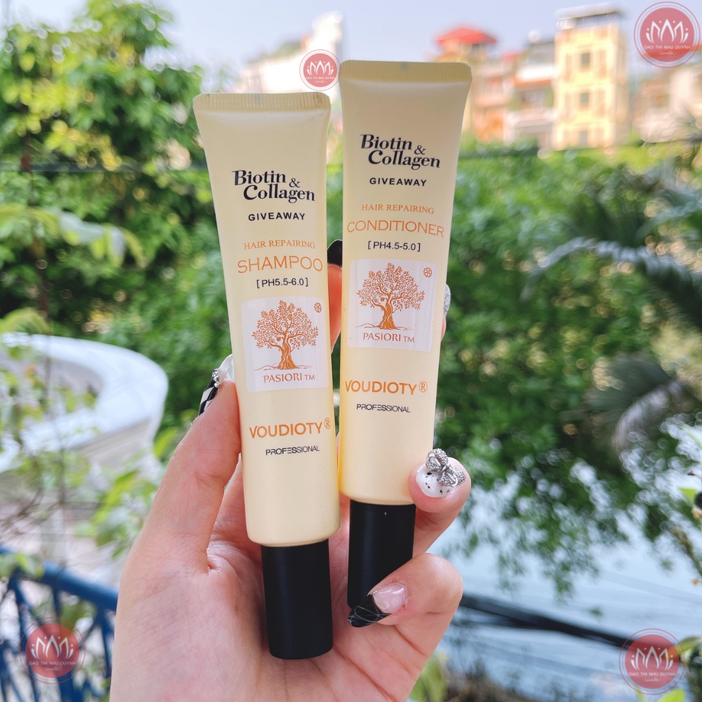 [Có chứng nhận chuẩn từ hãng] Cặp Gội Xả Biotin Collagen Siêu Mềm Mượt 30ml 500ml