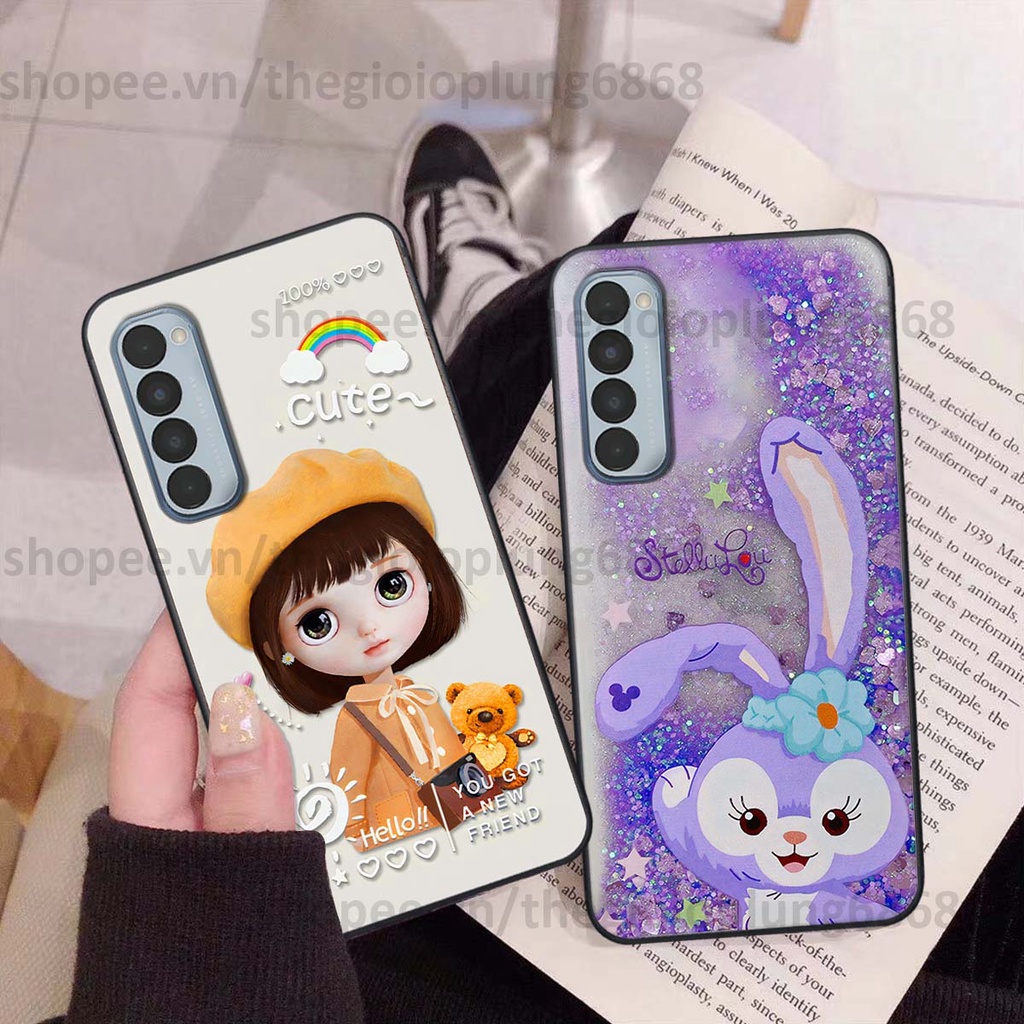 Ốp Oppo Reno4 / Reno4 Pro / Reno 4 in hình cầu vồng happy smile thỏ cute siêu xinh siêu đáng yêu