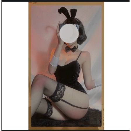 Bộ cosplay nhung tai thỏ liền thân siêu đẹp MS2511