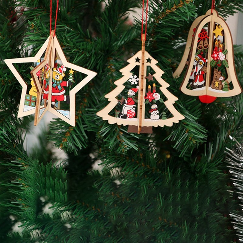 Phụ kiện treo trang trí Giáng sinh hình ngôi sao và bông tuyết