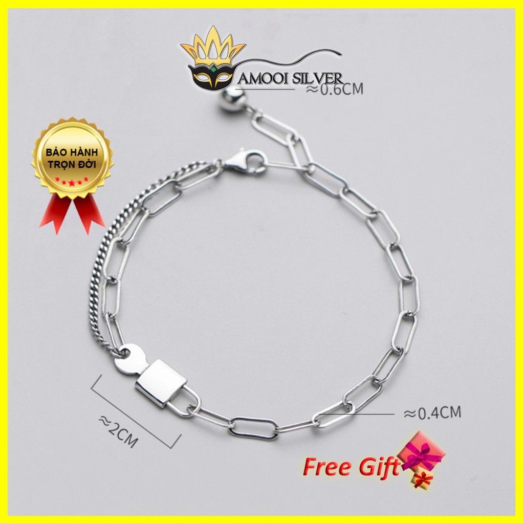 Lắc tay bạc S925 ổ khóa tình yêu - Amooi Silver AT91