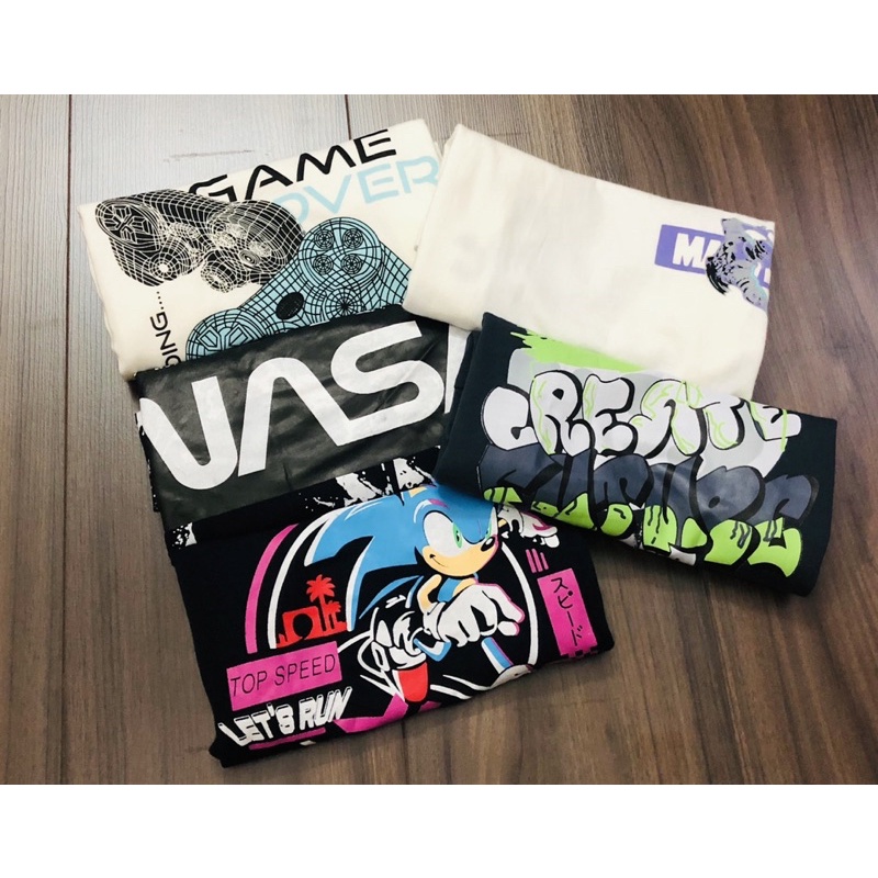 Bộ cotton dài tay in hình hm cho bé trai dòng đại