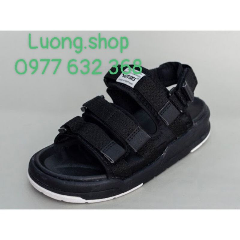 (Fullbox)Sandal Vento Nam nữ bền đẹp SD1001 Đen đế trắng