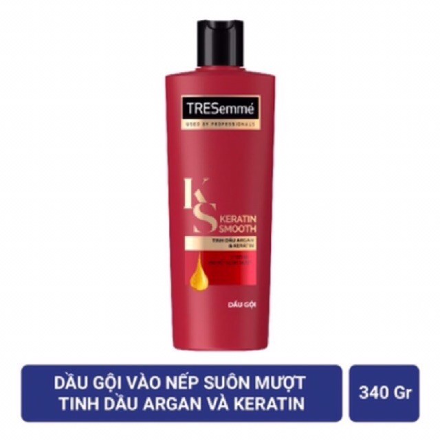 Dầu gội TRESemmé Keratin Smooth Tinh dầu Argan và Keratin vào nếp suôn mượt 340g