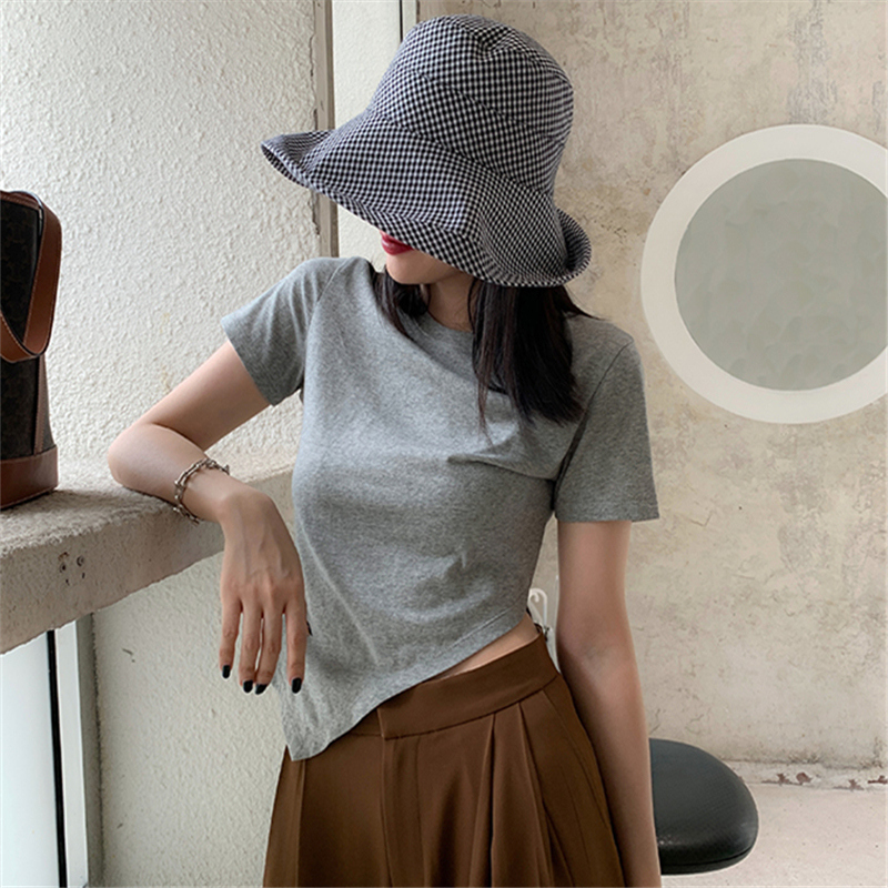 SUXI Áo croptop màu trơn kiểu dáng thời trang độc đáo cho nữ