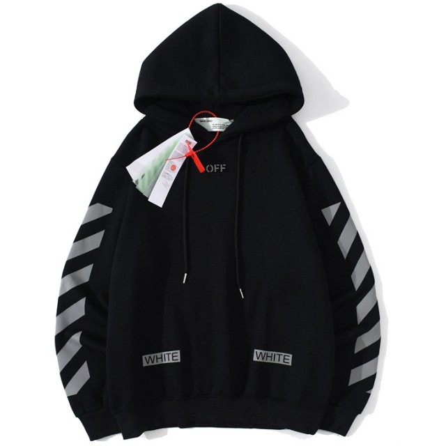 off white Áo len có mũ trùm đầu thông thường của nam và nữ mới